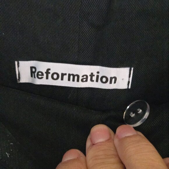 Reformation Avalon Pant Tie Ankle Paperbag Waist Black Size 8 - Picture 12 of 13